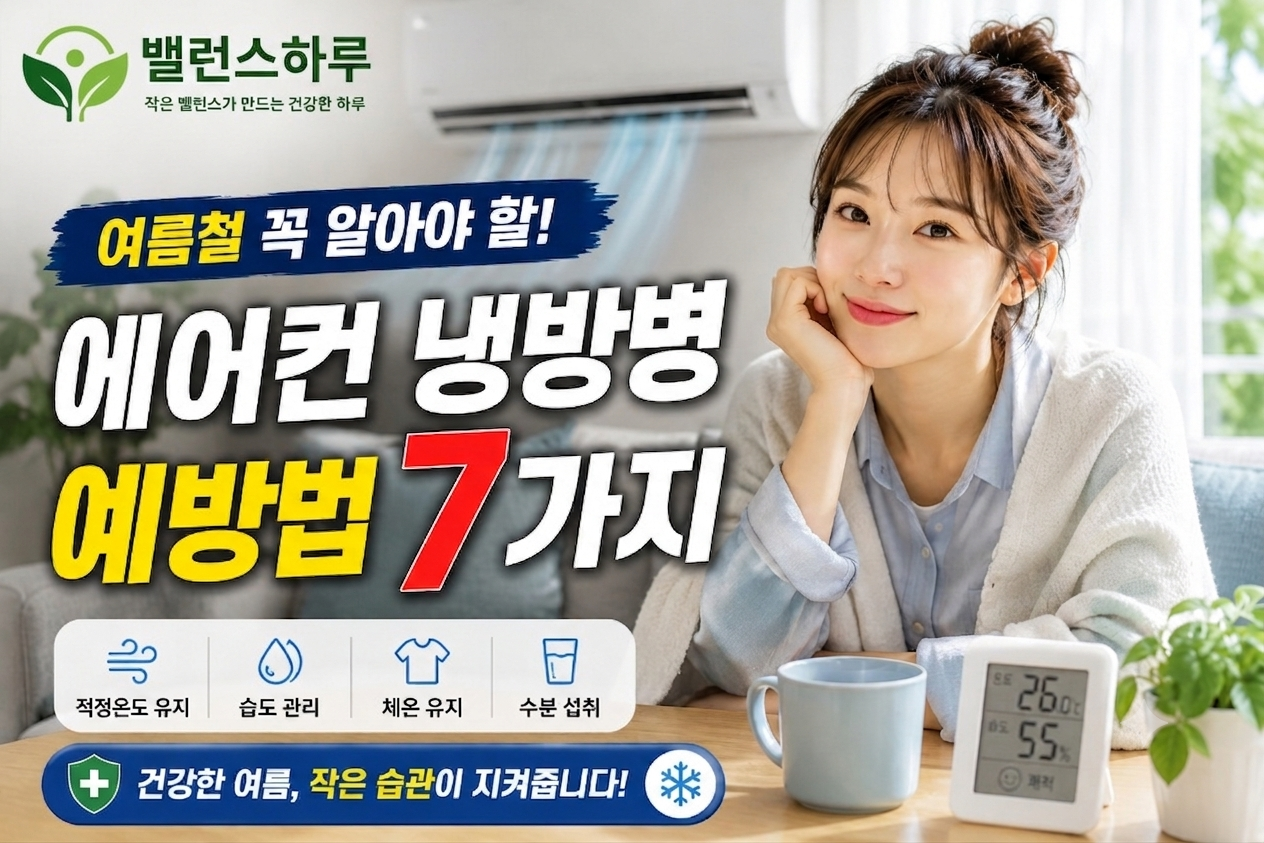 여름철 에어컨 아래에서 건강하게 휴식하는 여성